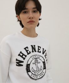 Whenever-Print Sweatshirt - Off White