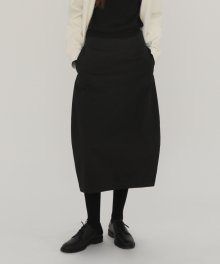 Cotton Balloon Skirt - Black