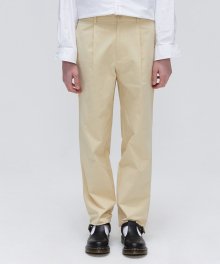 One tuck Semi Wide chino Pants - Beige