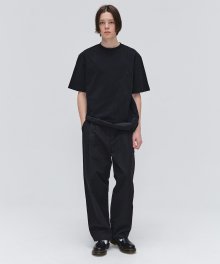 Wooven Layered Pocket T-shirt - Black