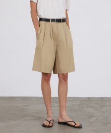 Essential Cotton Half Pants - Beige