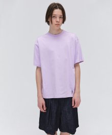 Unbalance Cut T-shirt - Violet