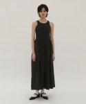 르바(LEVAR) Cotton Sleeveless Dress  - Black
