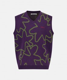 Crazy Knit Vest Purple
