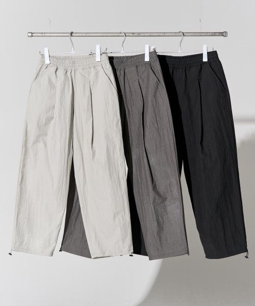 Nylon Deep One Tuck String Pants [New 3 Colors]