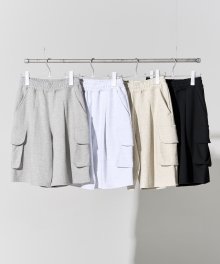Deep One Tuck Cargo Sweat Shorts [4 Colors]