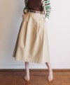 Cotton Pintuck Long Skirt (Beige)