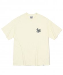 오버핏 시그니처 티셔츠-크림