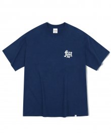 오버핏 시그니처 티셔츠-네이비