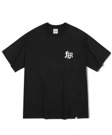 오버핏 시그니처 티셔츠-블랙