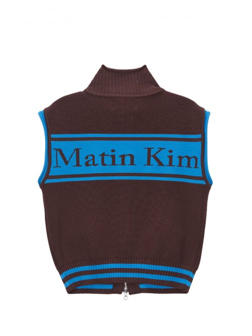 martinkim Spell Point Stripe ニットベスト ○MATIN KIM○SPELL POINT STRIPE KNIT VEST ニットベスト 人気