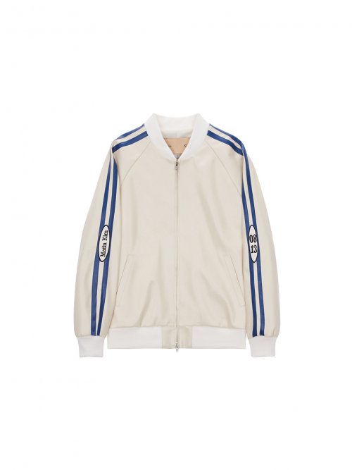ブルゾン [MATINKIM]faux leather stadium jumper in ivory Matin Kim | ⠀ Matin Kim Spring 25 Collection 2nd Drop