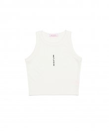 Pearl golgi crop Sleeveless [Off-white]