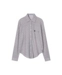 셋업이엑스이(SETUP-EXE) Two-tone clover Shirts [Light Grey]