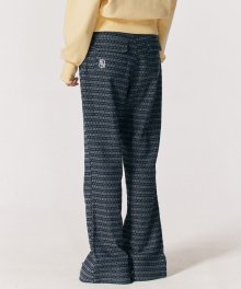 Waffle Bootcut Pants [DARK BLUE]