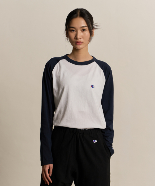 챔피온() C로고 나그랑 긴팔 티셔츠 Normal Navy 상품 이미지