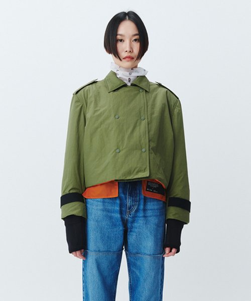 Женский укороченный тренч Padded crop trench coat_RQCAS22552KHX