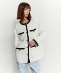 무디디(MUDIDI) Tweed half jacket 002 White