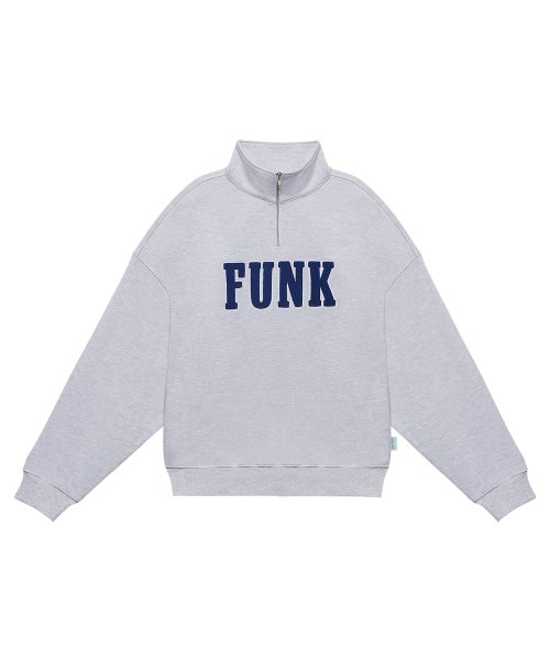 MUSINSA | INSTANTFUNK Ms Applique Logo Half Zip-up - Melange Gray