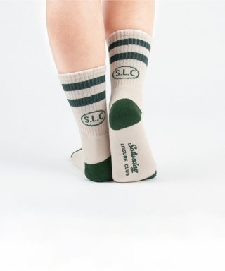 세러데이 레저 클럽(SATURDAY LEISURE CLUB) Leisure Stripe Socks - Ivory & B...
