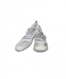 Strap Embossed Toe Shoes /  Ivory