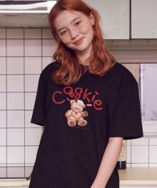 [16수] COOKIE 오버핏 반팔 티셔츠 AS1002 (블랙)