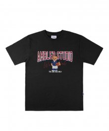[16수] Basketball Bear 오버핏 반팔 티셔츠 AS1003 (블랙)
