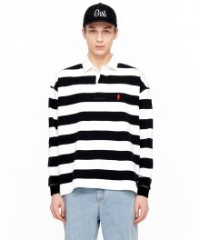 STRIPE RUGBY T-SHIRT black