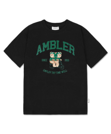 [16수] Delivery bear 오버핏 반팔 티셔츠 AS1014 (블랙)