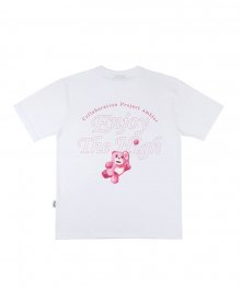 [벨리곰 콜라보] [16수] Tennis Belly 남여공용 오버핏 반팔 티셔츠 BS201 (화이트)