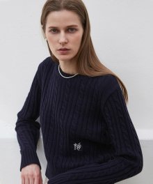 ESSENTIAL NNC CABLE KNIT_NAVY