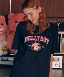 [벨리곰 콜라보] Bellybot 남여공용 오버핏 반팔 티셔츠 BS207 (네이비)