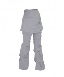 Wrap Over Tuck Pants / Grey