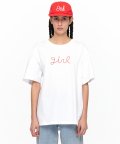 STITCH TEXT LOGO TEE white