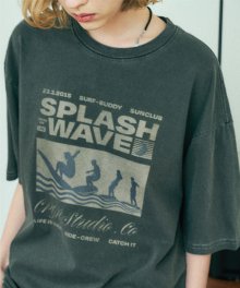 SPLASH WAVE 피그먼트 반팔티 스모크블랙