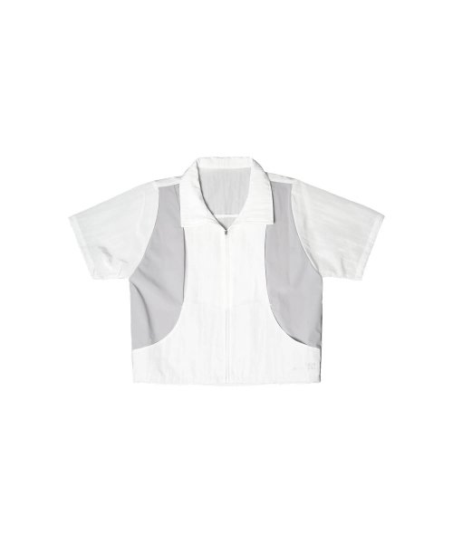 Curved карман String Zip-up / белый