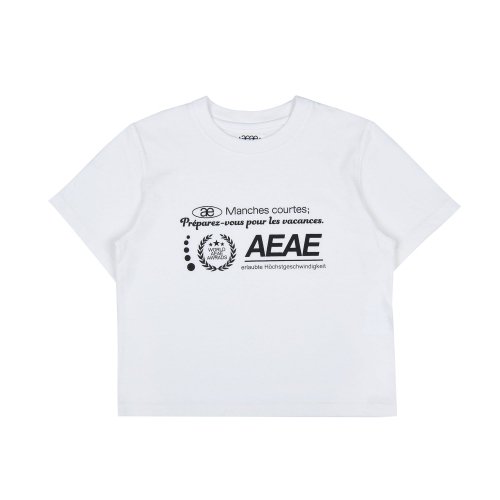 【AEAE】NEW SYMBOL CROP T-SHIRTS [WHITE] aeae new symbol crop T-shirts