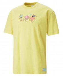 푸마Ⅹ스폰지밥 그래픽 반소매 티셔츠 - 옐로우 / 620691-60