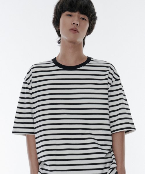 BRETON STRIPE RELAXED T-рубашка белый/чёрный