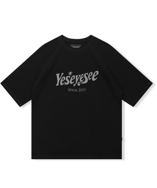 예스아이씨(YESEYESEE) Y.E.S Raglan Waffle Tee Black - 사이즈