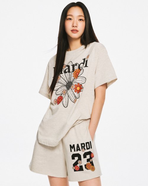 마르디 메크르디(MARDI MERCREDI) TSHIRT FLOWERMARDI BLOSSOM_OATMEAL BLACK - 사이즈 & 후기 | 무신사