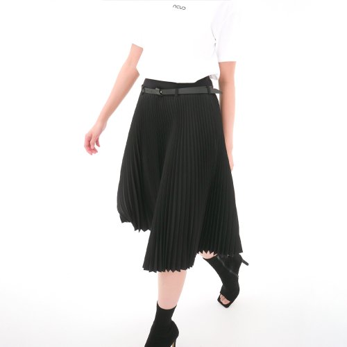 ACUD - Bending Pleated Skirt _Black