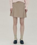 아위(AHWE) Pleated Mini Skirt_BEIGE