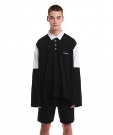 Paneled Polo Shirt_Black