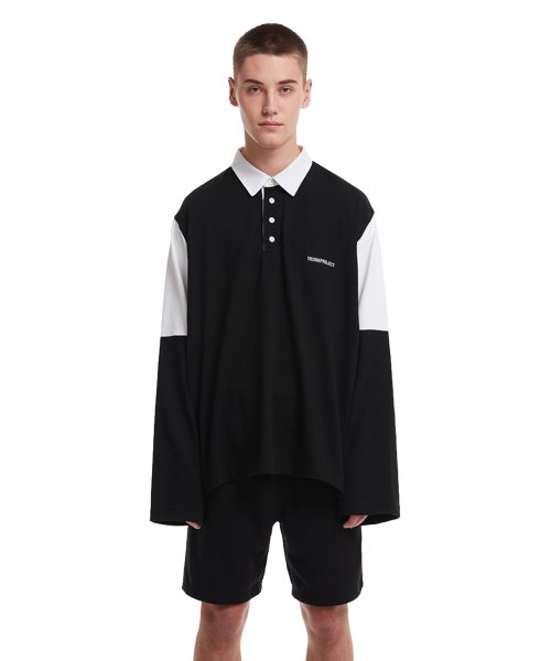 Paneled поло Shirt Black