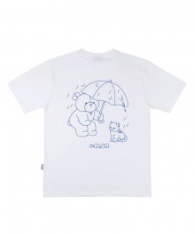 [16수] Rainy Day 오버핏 반팔 티셔츠 AS1017 (화이트)
