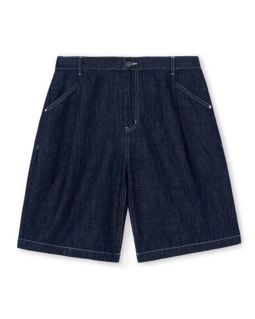 denim linen shorts