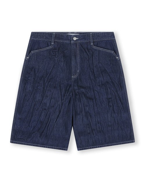 비슬로우(beslow) CRINKLE DENIM SHORTS INDIGO