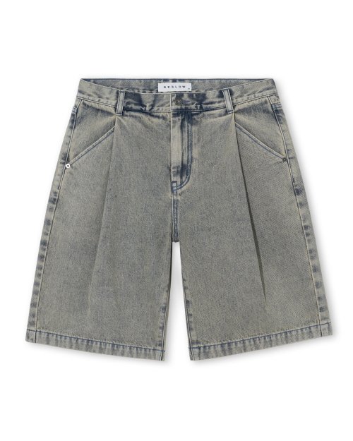 DEEP ONE TUCK SAND WASHED деним SHORTS SAND индиго
