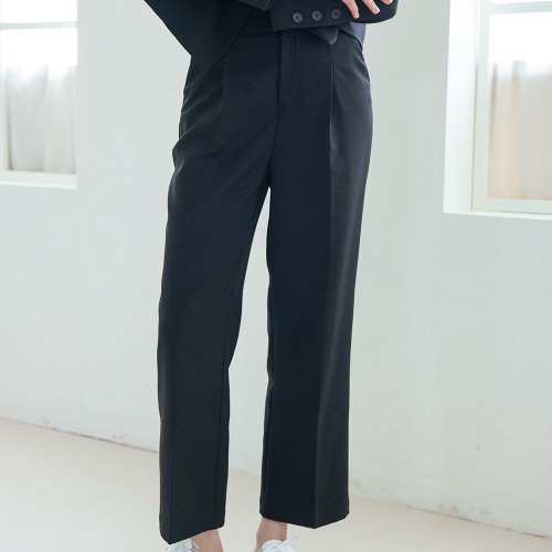 WED Hidden button широкий slacks BLACK